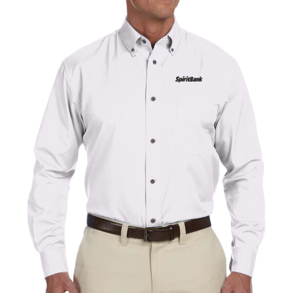SpiritBank - Men's Easy Blend™ Long-Sleeve Twill Shirt with Stain-Release Thumbnail